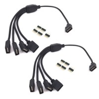 Hualand LED 4 Way Splitter Cable - Male 4 Pin Plugs For One to Four RGB Light Strips
