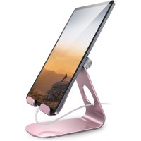 Tablet Stand Adjustable, Lamicall Tablet Stand : Desktop Stand Holder Dock Compatible with Tablet Such as iPad 2018 Pro 9.7, 10.5, Air Mini 4 3 2, Kindle, Nexus, Tab, E-Reader (4-13'') - Rose Gold
