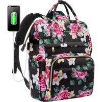 LOVEVOOK Laptop Backpack 15.6 Inch with USB Charging Port - Floral