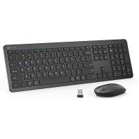 iClever GK08 Rechargeable Wireless Ergonomic Keyboard & Mouse Combo - Black 