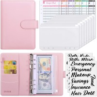 SKYDUE Budget Binder with Cash Envelopes & Expense Budget Sheets - Pink