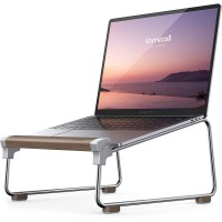 Lamicall Wood Laptop Stand for Desktop - Detachable Aluminum Holder