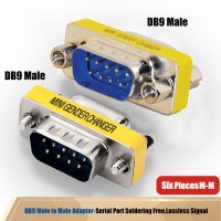 Serial Cable DB9 Male to Male Mini Gender Changer Adapter Coupler Connector