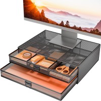 WALI Monitor Stand with Drawers Storage & Desk Organizer 