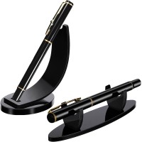 Spakon 2 Pieces Acrylic Pen/Pencil Holder & Display Holder – Black