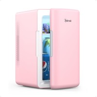 AstroAl Mini Fridge - Portable Thermoelectric Cooler And Warmer (6 Liter/8 Soda Cans) - Pink