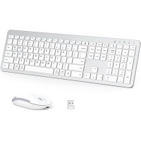 iClever GK08 Rechargeable Wireless Ergonomic Keyboard & Mouse Combo - Silver 