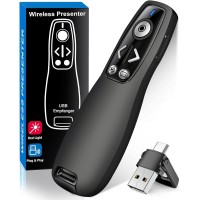 2-in-1 USB-C Wireless Presenter Remote with Volume Control Slide Advancer 