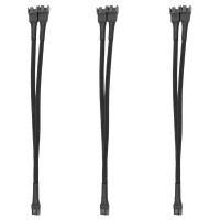 PMW Fan Splitter, 1 to 2 Fan Extension Cable Sleeved Braided Y Splitter with 4-pin Adapter