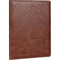 Premium Faux Leather Port & Padfolio Folders with Pockets, Business Card Holder - Brown