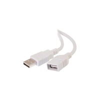 C2G 2M (6.5') USB 2.0 A Male to A Female Extension Cable, White