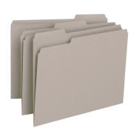 Smead 12343 File Folders 1/3 Cut Top Tab Letter Gray 1X