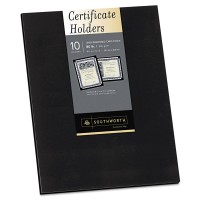 Southworth® Certificate Holder, Black, 105lb Linen Stock, 12 x 9
