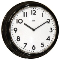  Indoor/outdoor Round Wall Clock, 13.5 Overall Diameter, Black Case