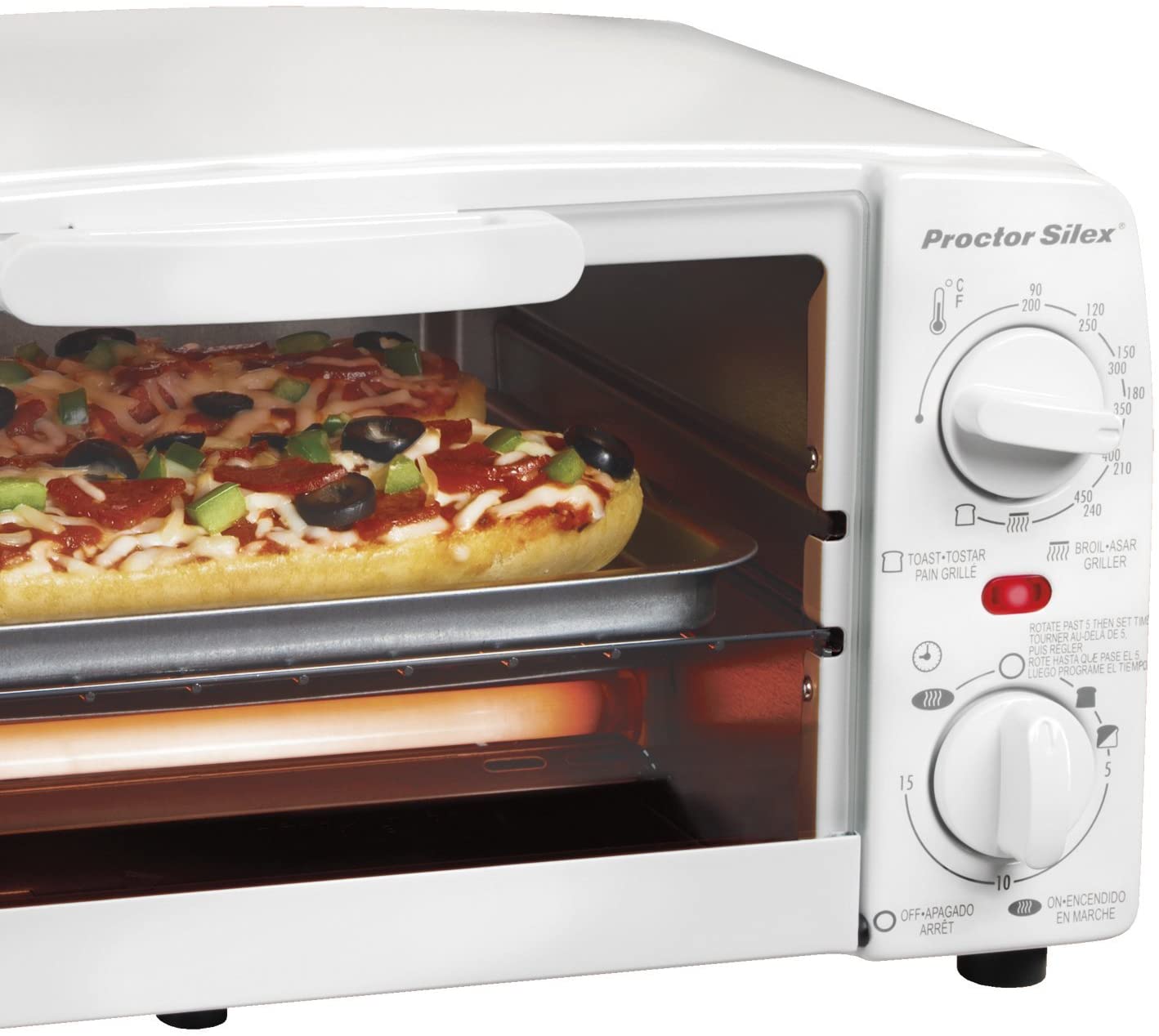Proctor Silex 4 Slice Toaster Oven, White