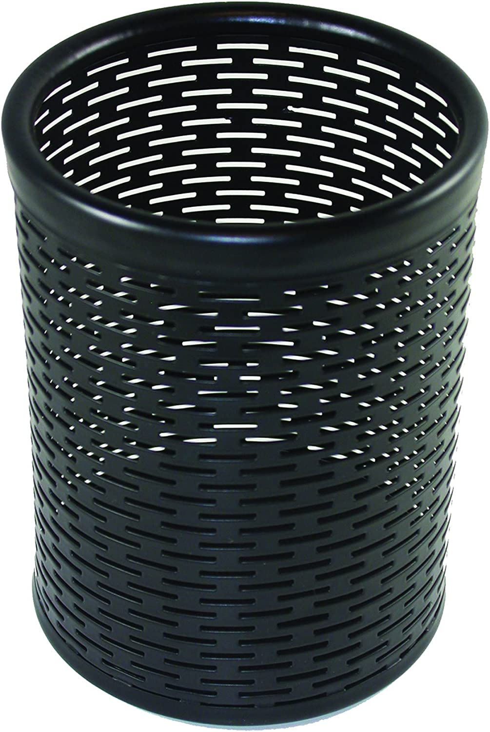 Artistic Punched Metal Pencil Cup - Black
