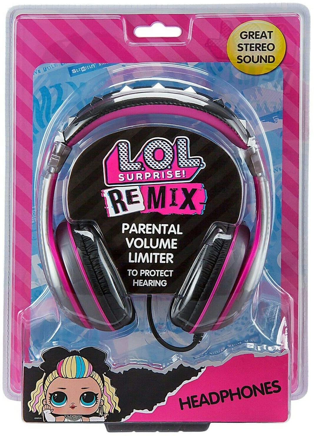 eKids LOL Surprise Headphones for Kids, Wired Headphones (3.5mm Jack) 