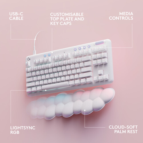 Logitech G713 Mechanical Wireless Gaming Keyboard - White
