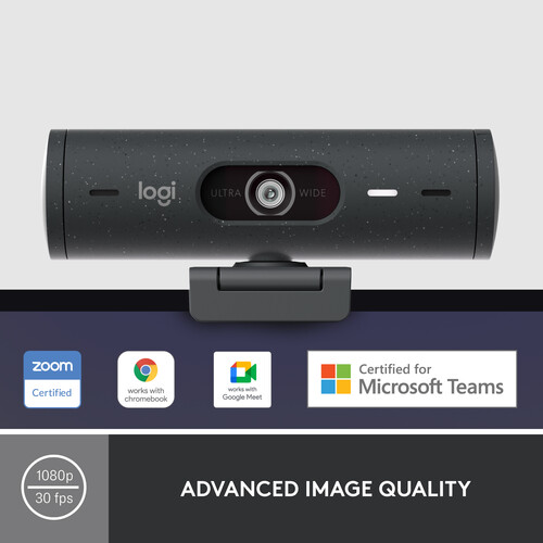 Logitech Brio 500 1080p Full HD Webcam - Graphite