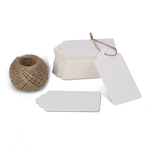  G2PLUS Blank Gift Tags with String, 100PCS Kraft Paper