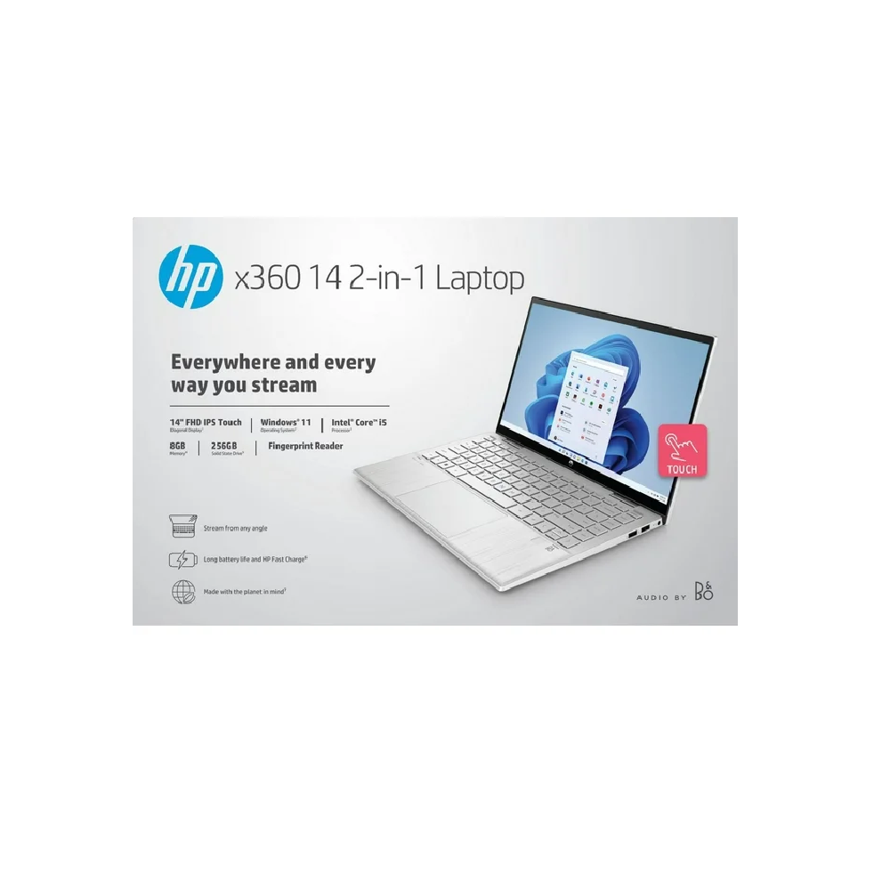 HP Pavilion x360 14" Full HD 2-in-1 Touchscreen Laptop - Intel Core i5 8GB 256GB - Windows 11 Home