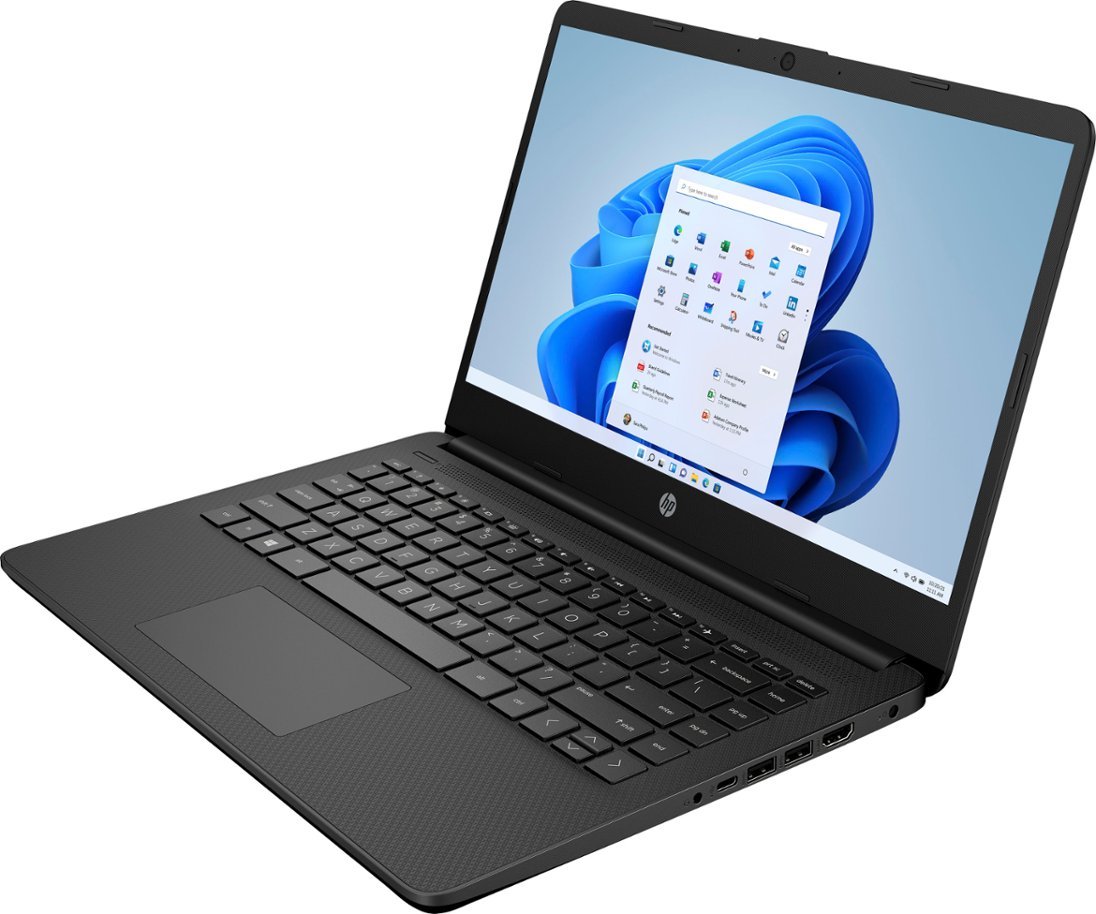 HP Laptop 14" - Intel Celeron 4GB 64GB eMMC - Jet Black (HP 14-dq0051dx)