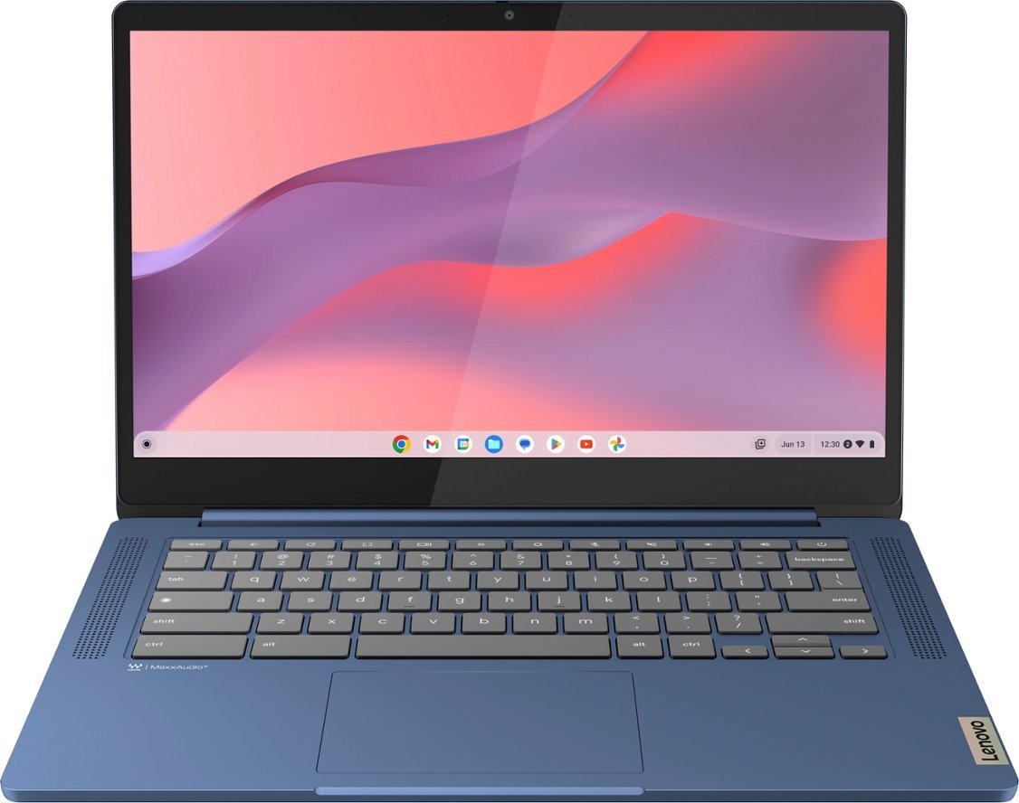 Lenovo Slim 3 Chromebook 14" FHD Touch-Screen Laptop - MediaTek Kompanio 520, 4GB, 64GB eMMC - Abyss Blue 