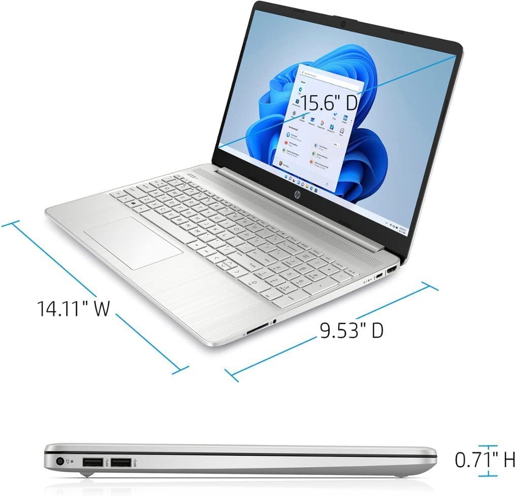 HP 15.6" Laptop - Intel Core i3, 8GB RAM, 256GB SSD, Windows 11 in S-Mode - Spruce Blue (15-dy2792wm)