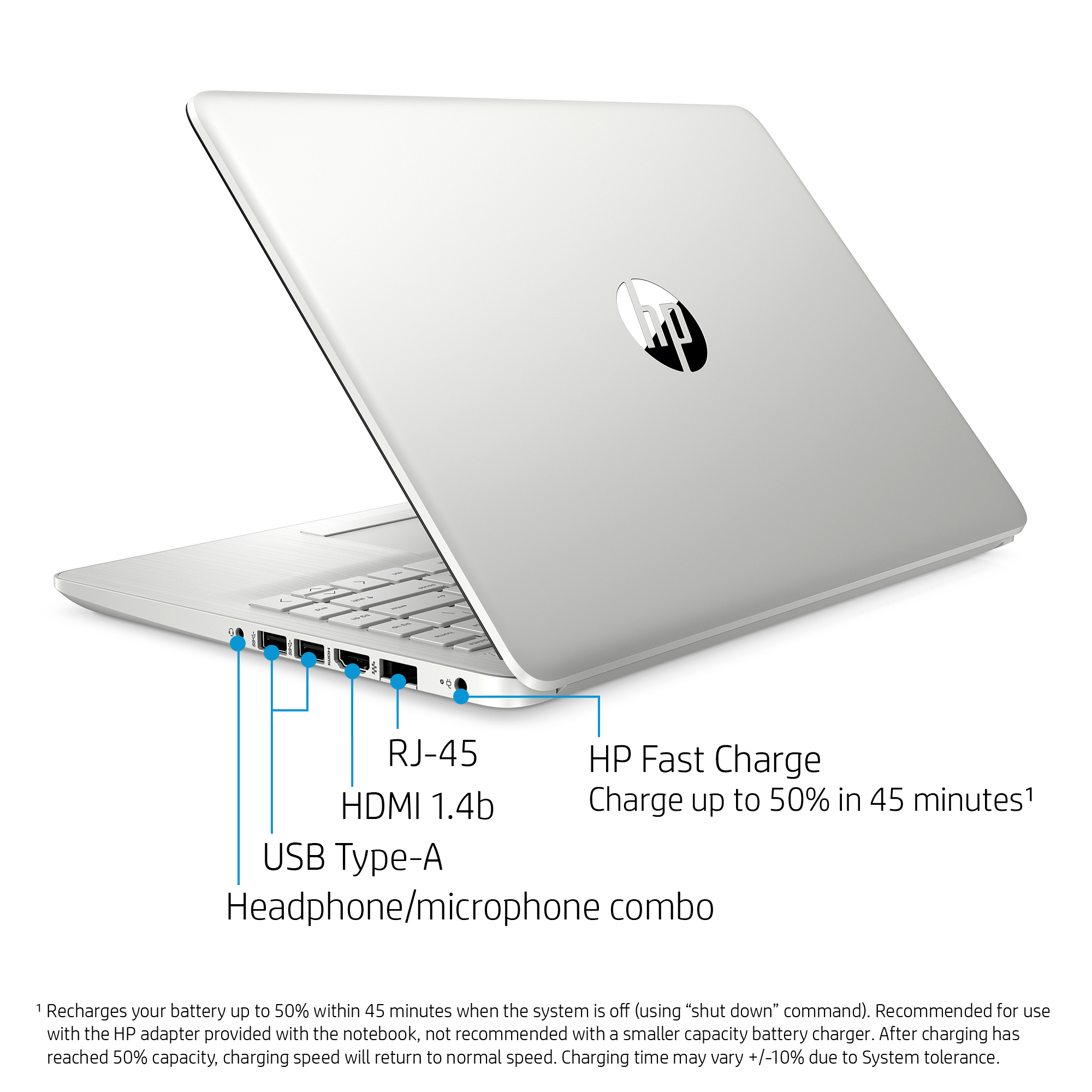 HP 14" Ryzen 3 4GB/128GB Laptop-Silver (Google Classroom Compatible)