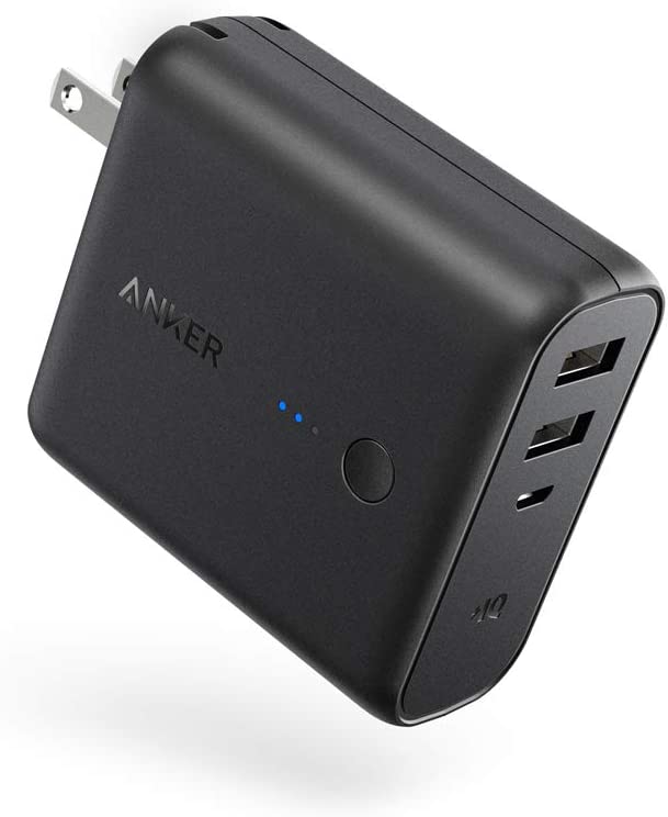 Anker PowerCore Fusion 5000, Portable Charger 5000mAh 2-in-1 with Dual USB Wall Charger, Foldable AC Plug and PowerIQ Travel Charger, Battery Pack for iPhone, iPad, Android, Samsung Galaxy, and More