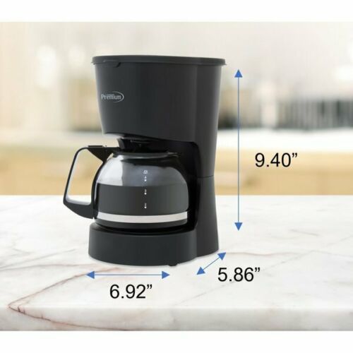 Premium Levella - 4-Cup Coffee Maker with Removable, Washable and Reusable Filter in Black