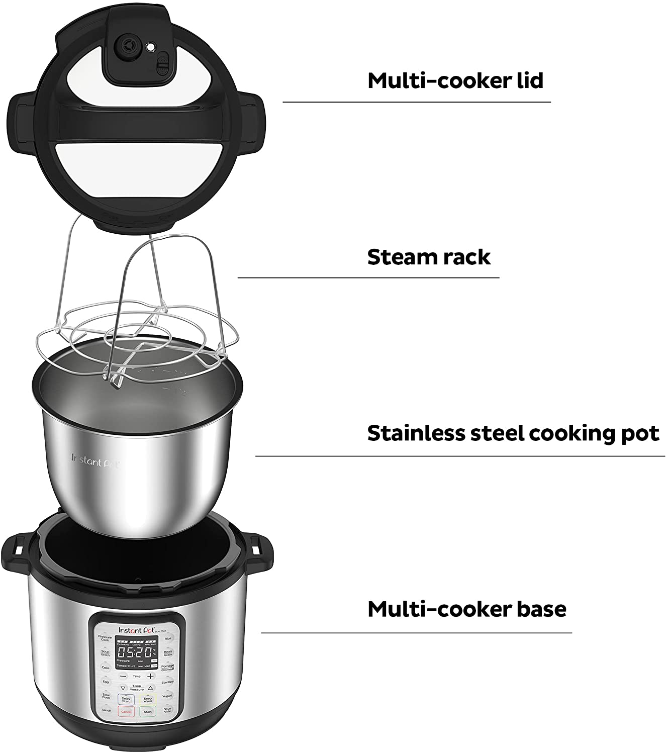 Instant Pot Duo Plus 9-in-1 Electric Pressure Cooker, Slow Cooker, Rice Cooker, Steamer, Sauté, Yogurt Maker, Warmer & Sterilizer,8 Quart Stainless Steel/Black