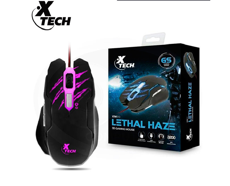 XTech USB Wired Optical Gaming Mouse - Lethal Haze (XTM-610)