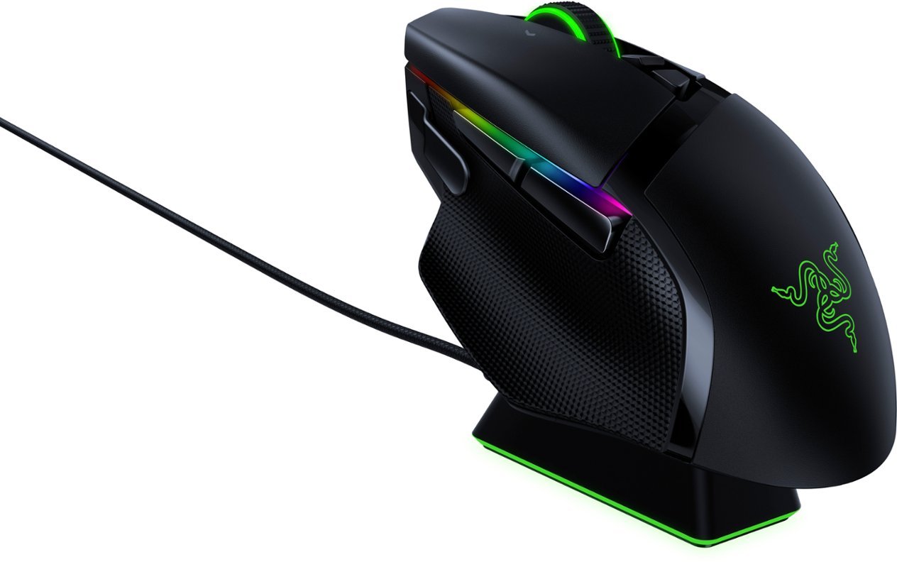Razer - Basilisk Ultimate Wireless Optical RGB Gaming Mouse with Charging Dock - Black