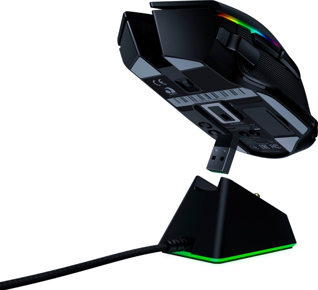 Razer - Basilisk Ultimate Wireless Optical RGB Gaming Mouse with Charging Dock - Black