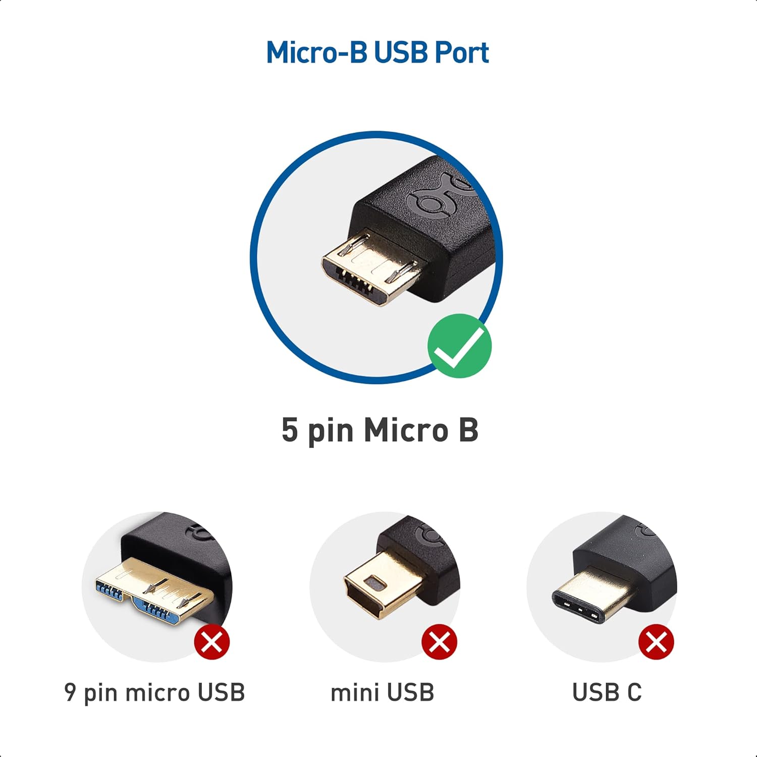 Cable Matters Braided Short USB C to Micro USB Cable - 1ft, Micro-USB ...
