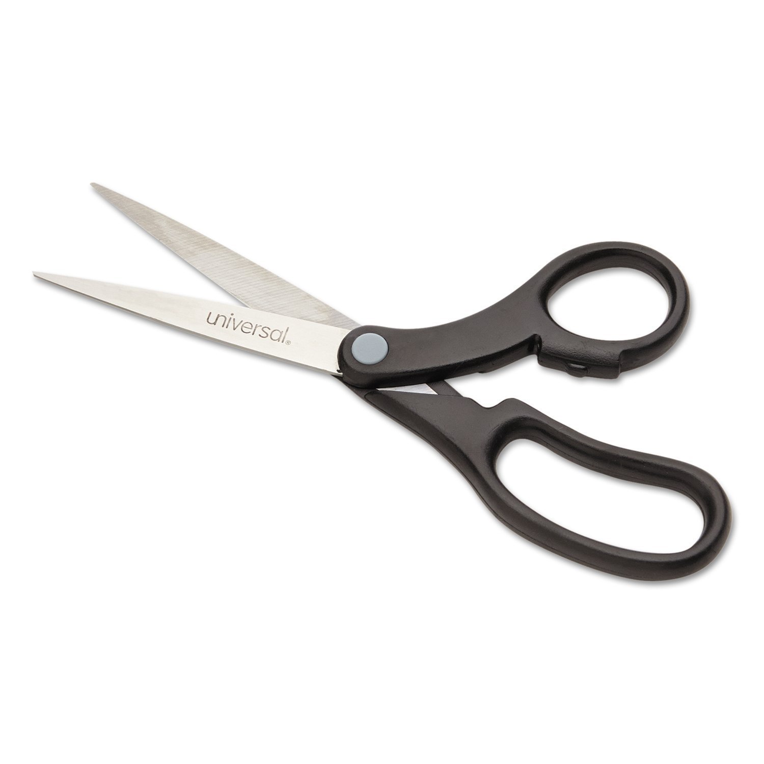 Universal Economy Scissors, 8 Length, Bent Handle, Stainless Steel, Black