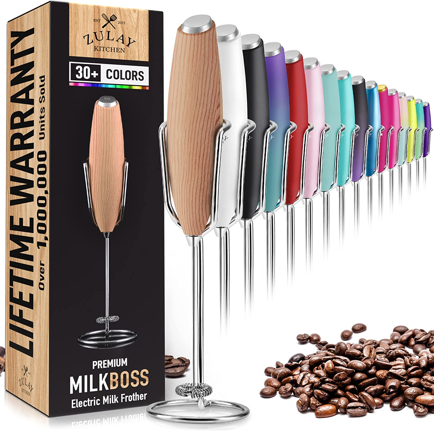 Powerful Milk Frother Handheld Foam Maker, Mini Whisk Drink Mixer for  Coffee, Cappuccino, Latte, Matcha, Hot Chocolate, With Stand, Grey in 2023