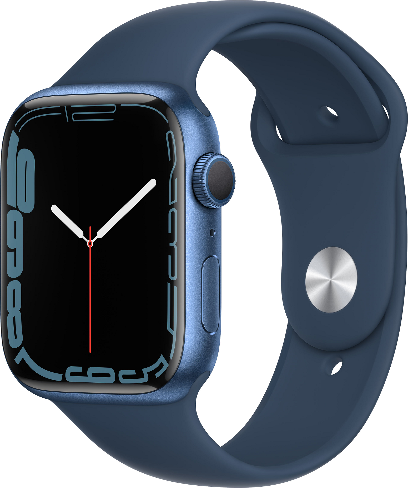 Apple Watch Series 7 (GPS) 45mm Blue Aluminum Case with Abyss Blue Sport Band - Blue