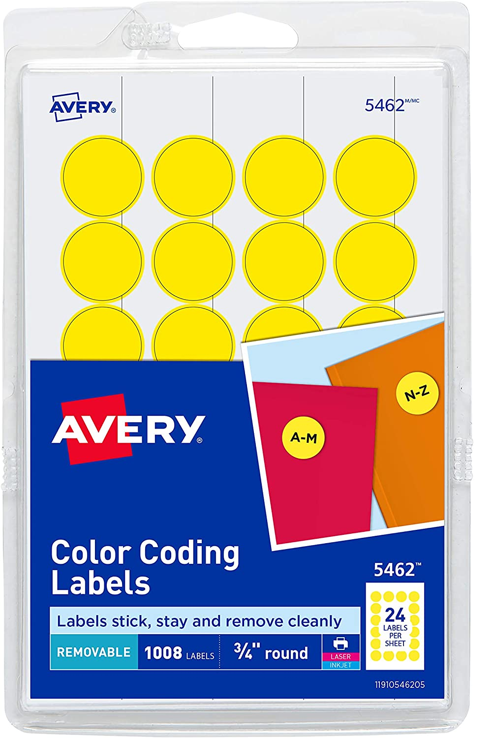 Avery Self-Adhesive Hole Reinforcement Stickers, 1/4 Diameter