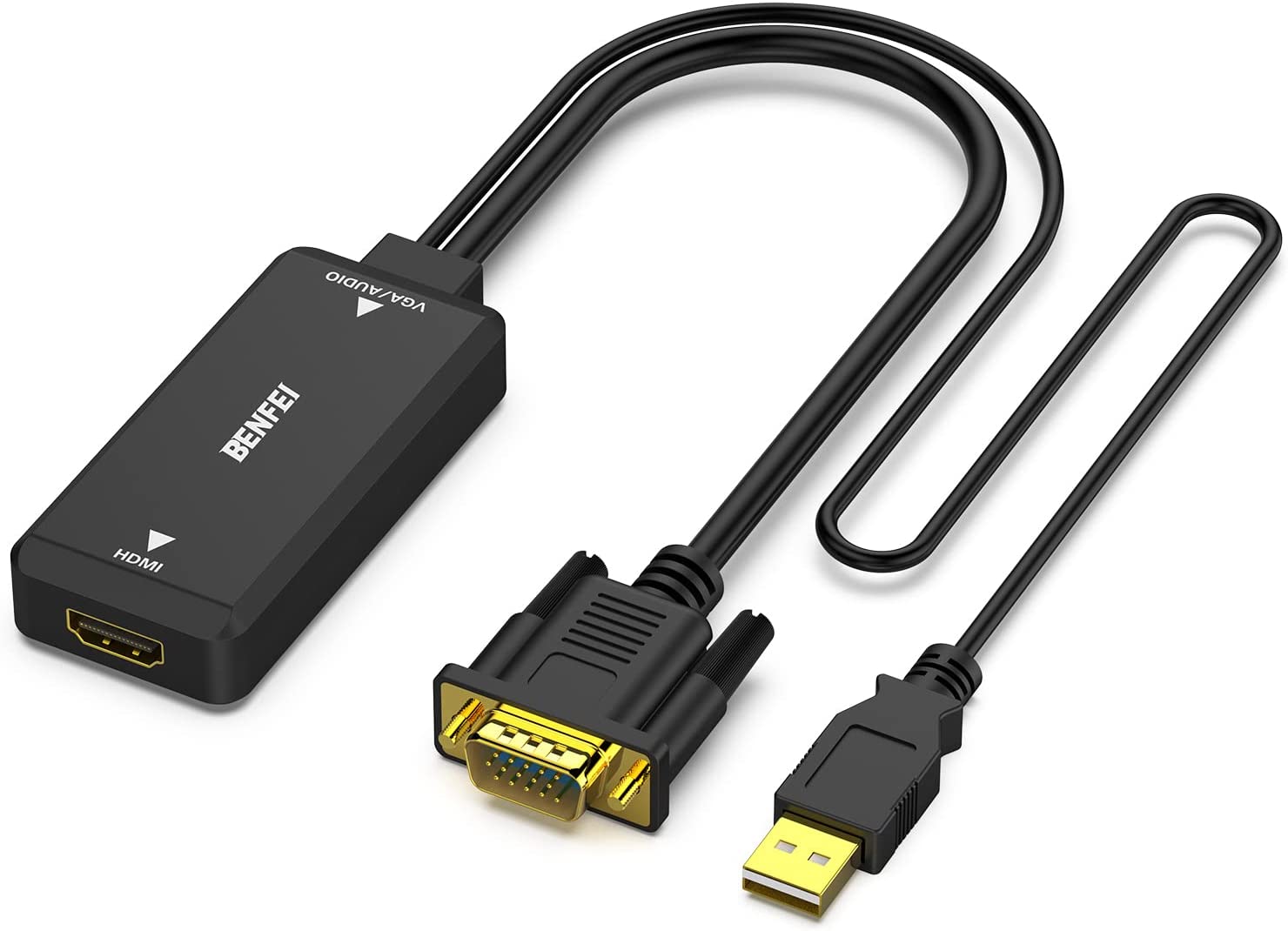 BENFEI HDMI to VGA 10 Feet Cable, Uni-Directional HDMI (Source) to VGA  (Display) Cable (Male to Male) Compatible for Computer, Desktop, Laptop,  PC