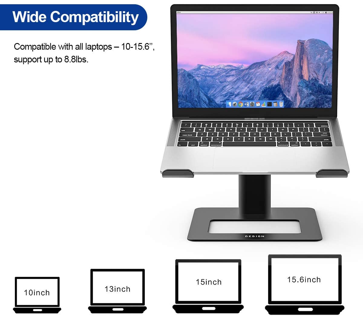 Besign LSX3 Aluminum Laptop Stand, Ergonomic Adjustable Notebook Stand, Riser Holder Computer