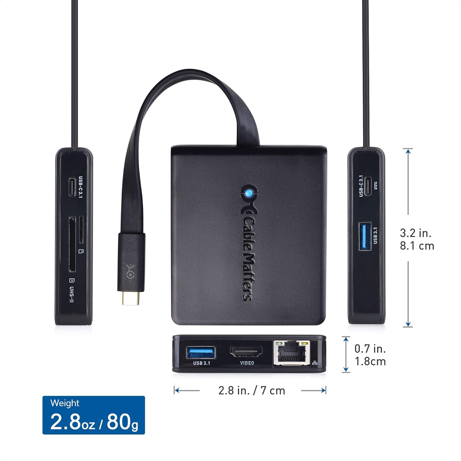 NewLink USB 3.1 Type C 4 Port HUB for Laptop/PC/Macbook 2 x C Type