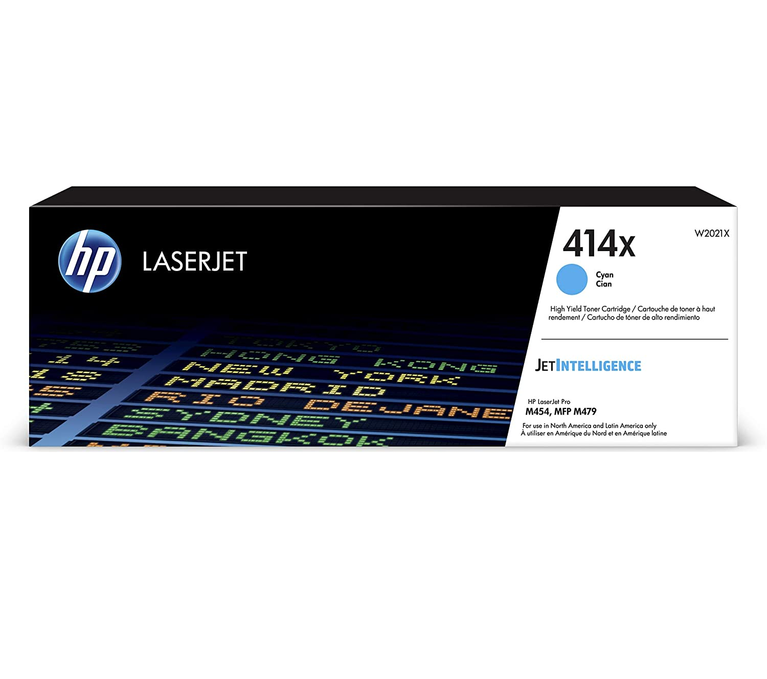 HP 414X | W2021X | Toner Cartridge | Cyan | Works with HP Color LaserJet Pro M454 series, M479 series | High Yield