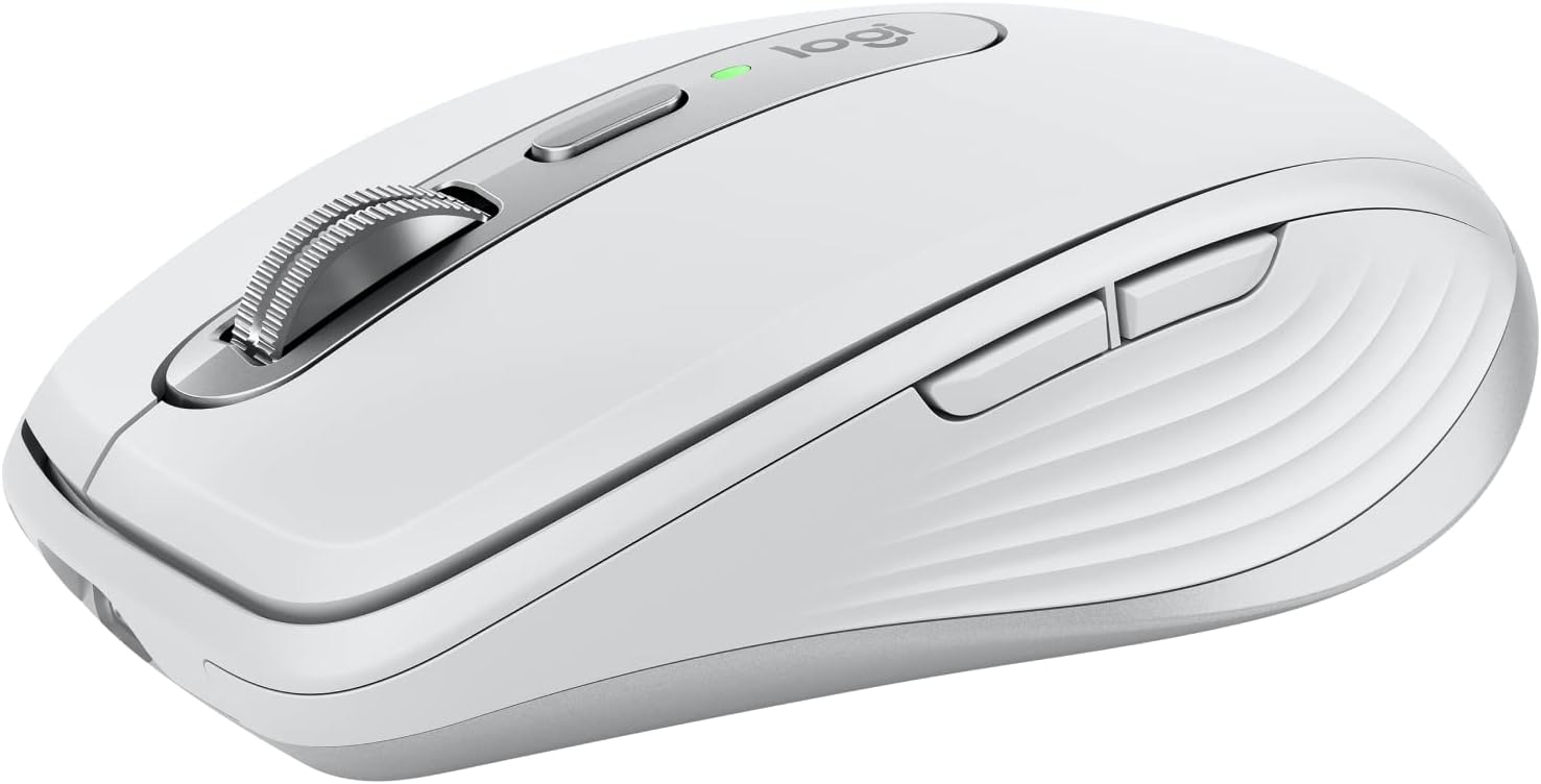 Logitech MX Anywhere 3S Compact Wireless Mouse, Fast Scroll, 8K DPI Tracking, Quiet Clicks, USB C, Bluetooth, Windows PC, Linux, Chrome, Mac - Pale Grey