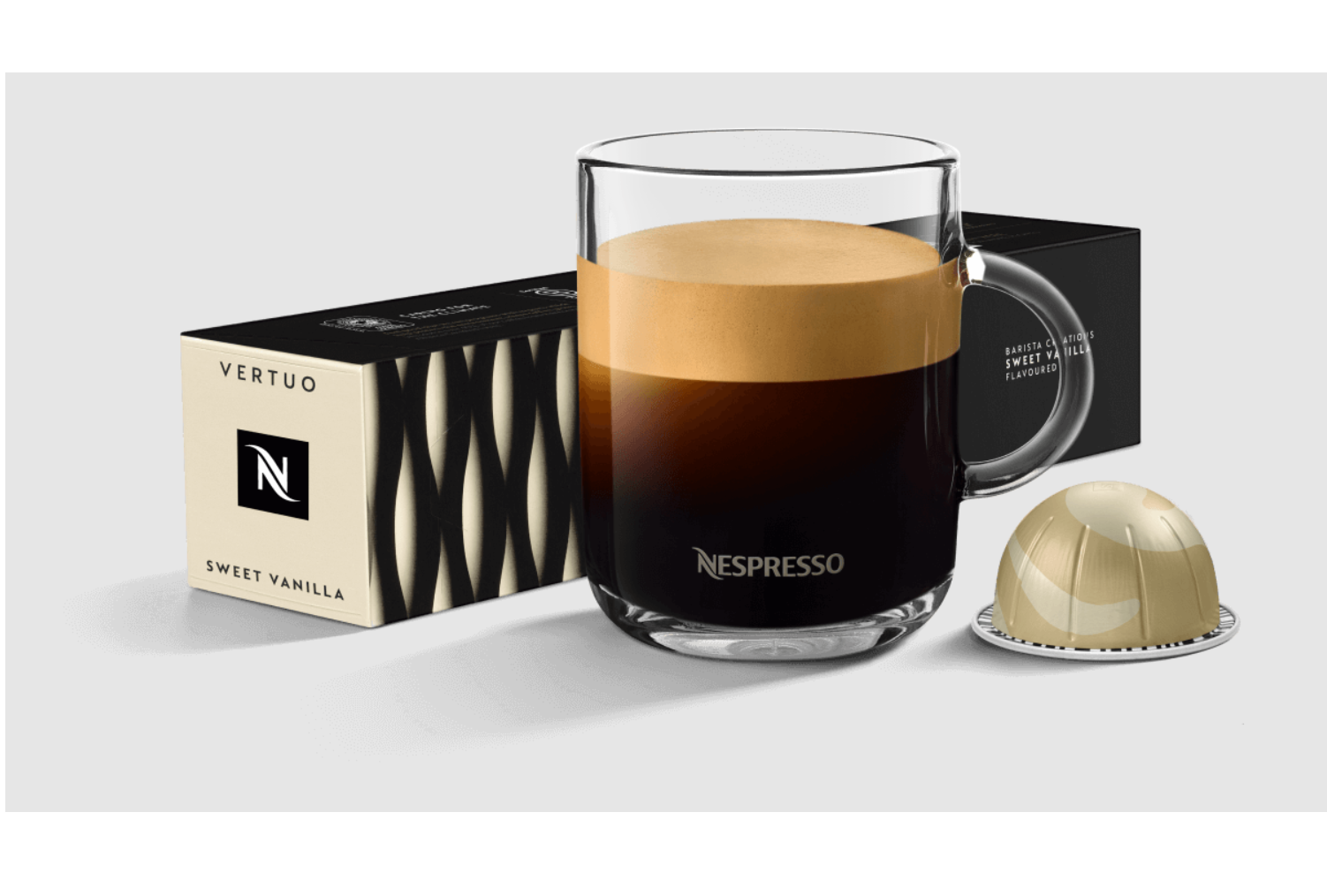 Nespresso Capsules Vertuo, Sweet Vanilla, Medium Roast Coffee, Coffee Pods 10pack
