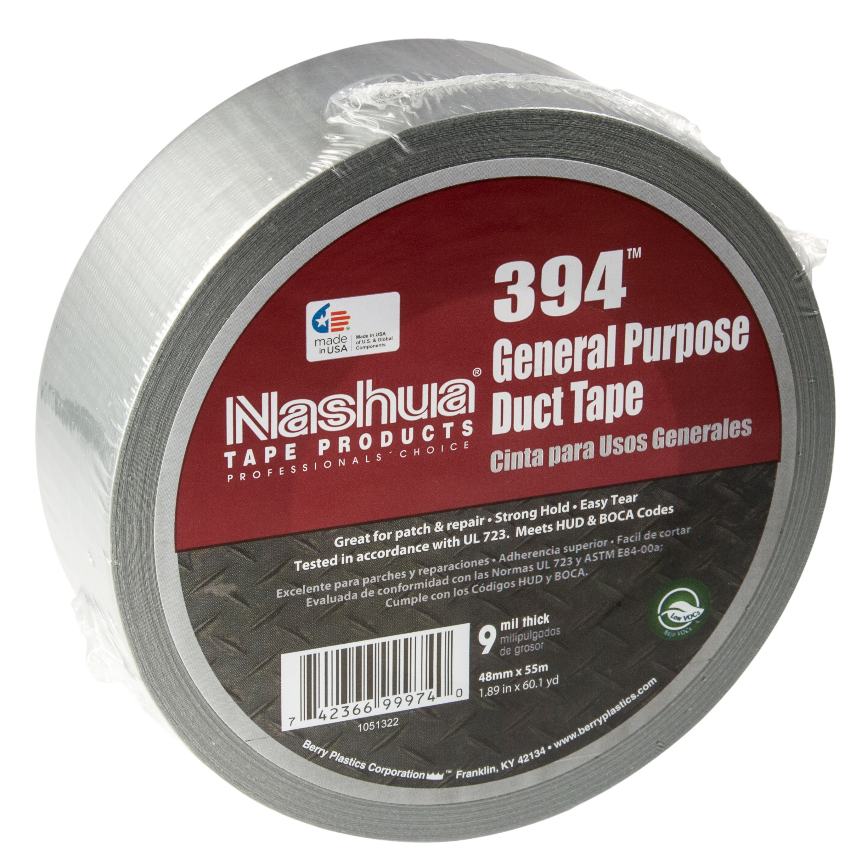 Nashua 394 Duct Tape,48Mm X 55M,9 Mil,Silver 