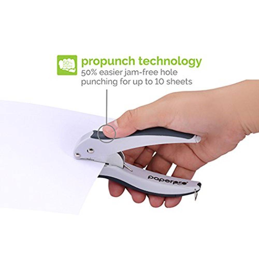 PaperPro(R) 1-Hole Punch, Black/Gray