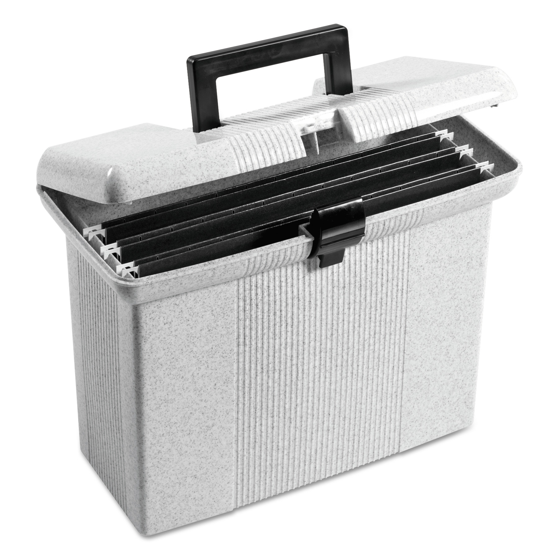 Portable File Boxes, Letter Files, 14.88 x 6.5 x 11.88in, Granite