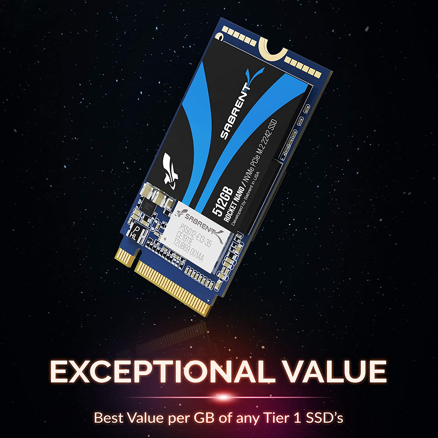 Sabrent 512GB Rocket NVMe PCIe M.2 2242 DRAM-Less Low Power 